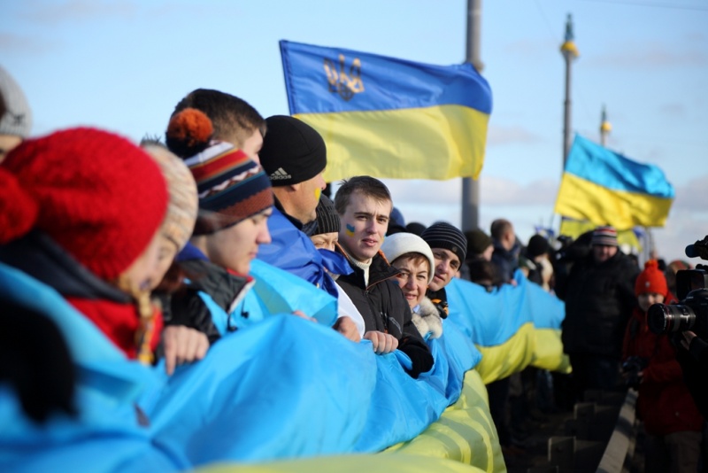 Живая цепь в День соборности Украины