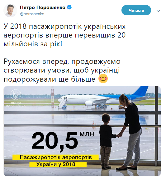 В 2018 году пассажиропоток украинских аэропортов превысил 20 млн