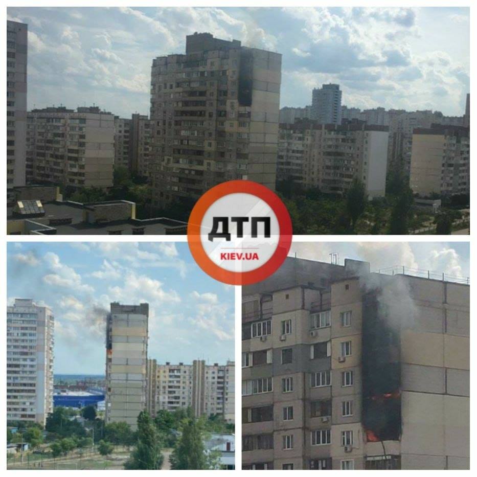 В Киеве произошел пожар рядом с взорвавшимся домом на Позняках