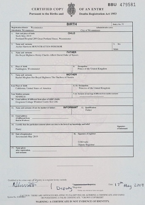 Стало известно, где родился сын Меган Маркл: в сеть слили важный документ