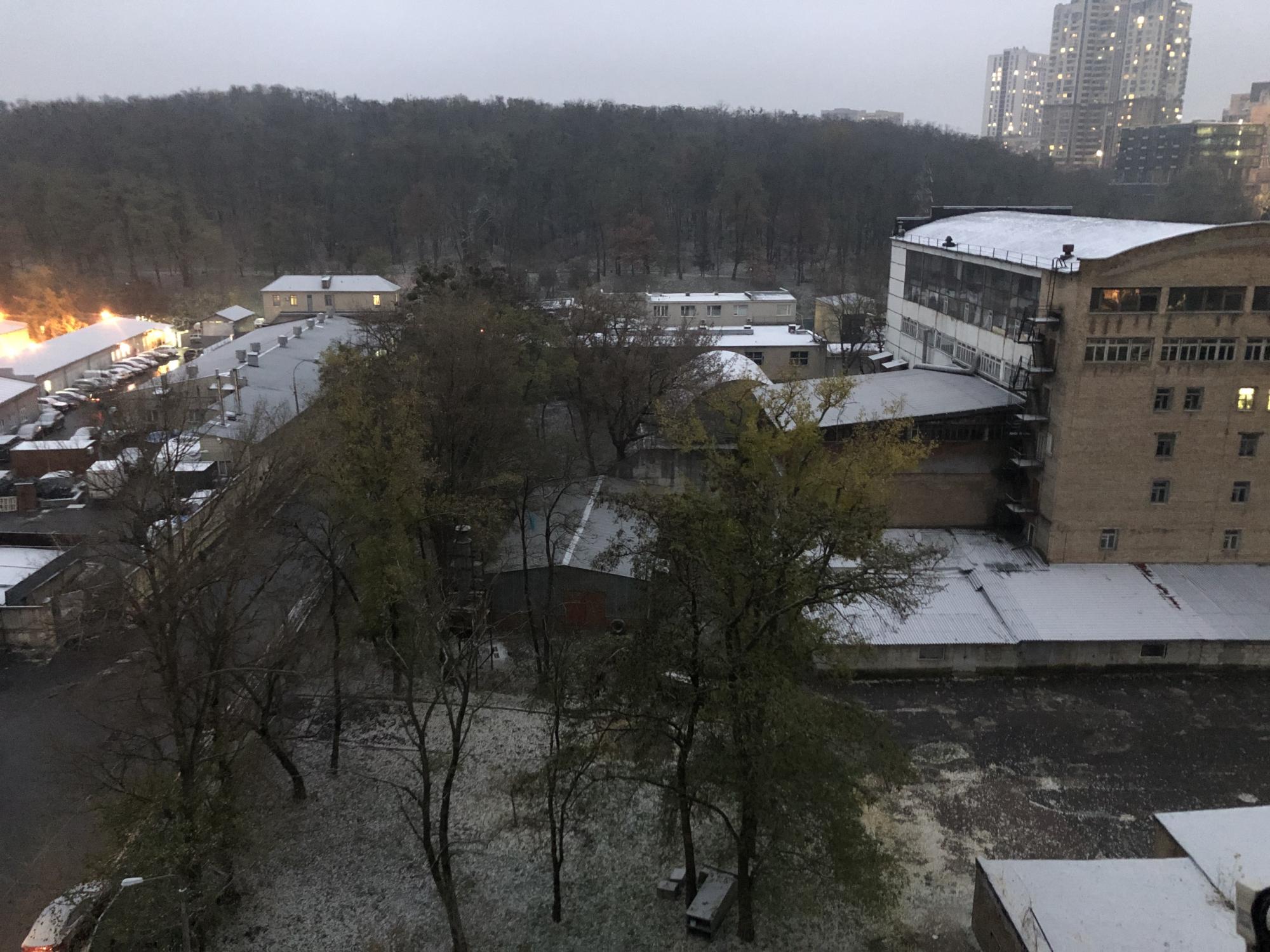 В Киеве выпал первый снег: фото и видео запорошенной столицы