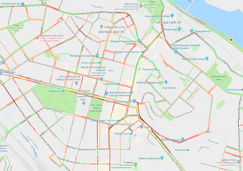 У Києві через аварії утворилися затори