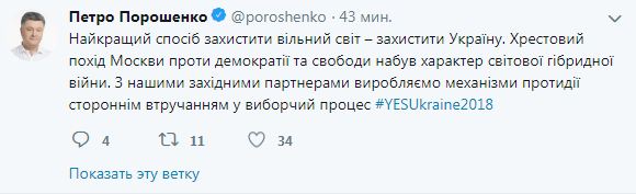 Україна та Захід розробляють механізми протидії втручанням у вибори, - Порошенко