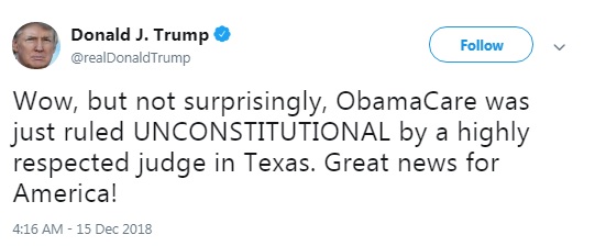 В США признали неконституционной реформу здравоохранения Обамы