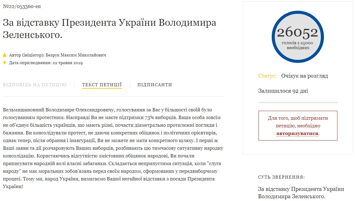 Петиция за отставку Зеленского собрала все нужные голоса: что теперь будет