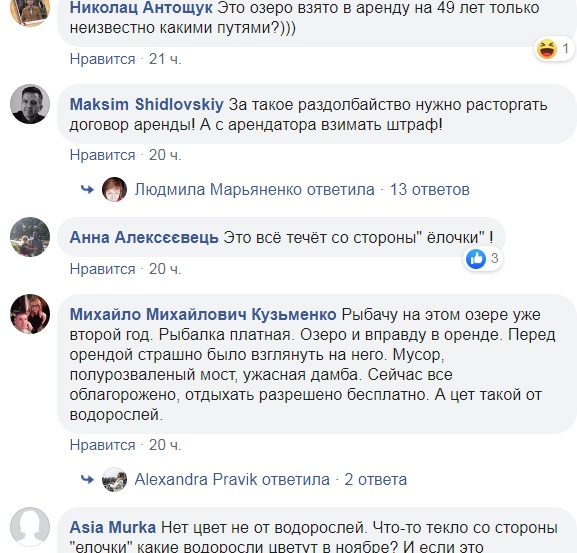 Еко-катастрофа? Під Києвом вода в озері різко поміняла колір