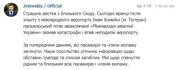 Крушение украинского Boeing 737 стало самой масштабной авиакатастрофой Украины