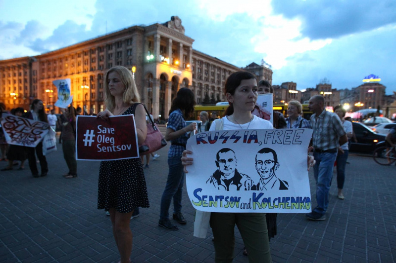 В Киеве прошла акция в поддержку Сенцова