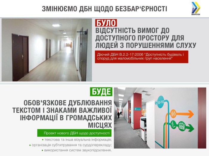 Для людей з порушеннями слуху звукову інформацію будуть дублювати табличками, - Мінрегіон