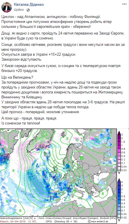 Синоптик рассказала о погоде на Пасху