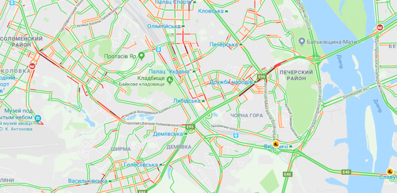 У Києві утворилися численні затори
