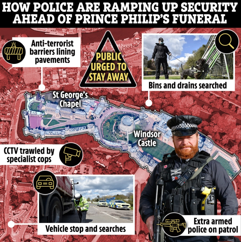 Автоматники, блокпости, сталеве кільце: що відбувається коло замку, де поховають принца Філіпа (фото)