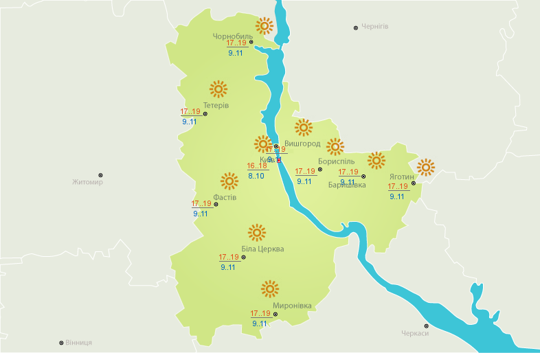 Погода на сьогодні: в Україні переважно без опадів, температура до +22