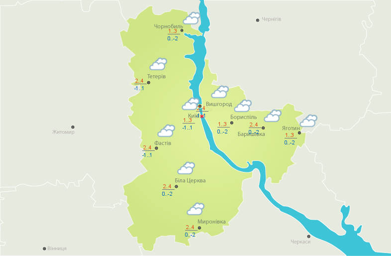 Погода на сегодня: в Украине преимущественно без осадков, днем до +8