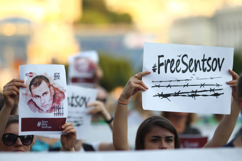 В Киеве прошла акция в поддержку Сенцова