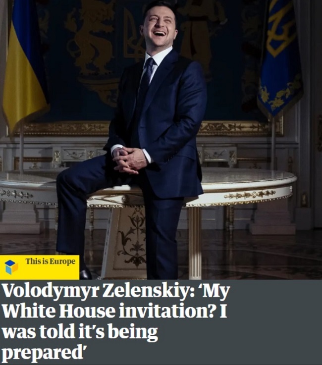 Зеленский появился на обложке The Guardian: сидит на столе и смеется