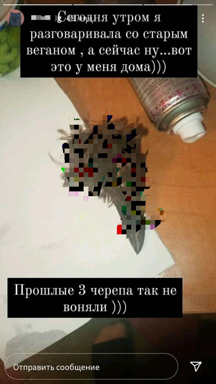 У Дніпрі школярка захоплюється фото з відрубаними головами тварин