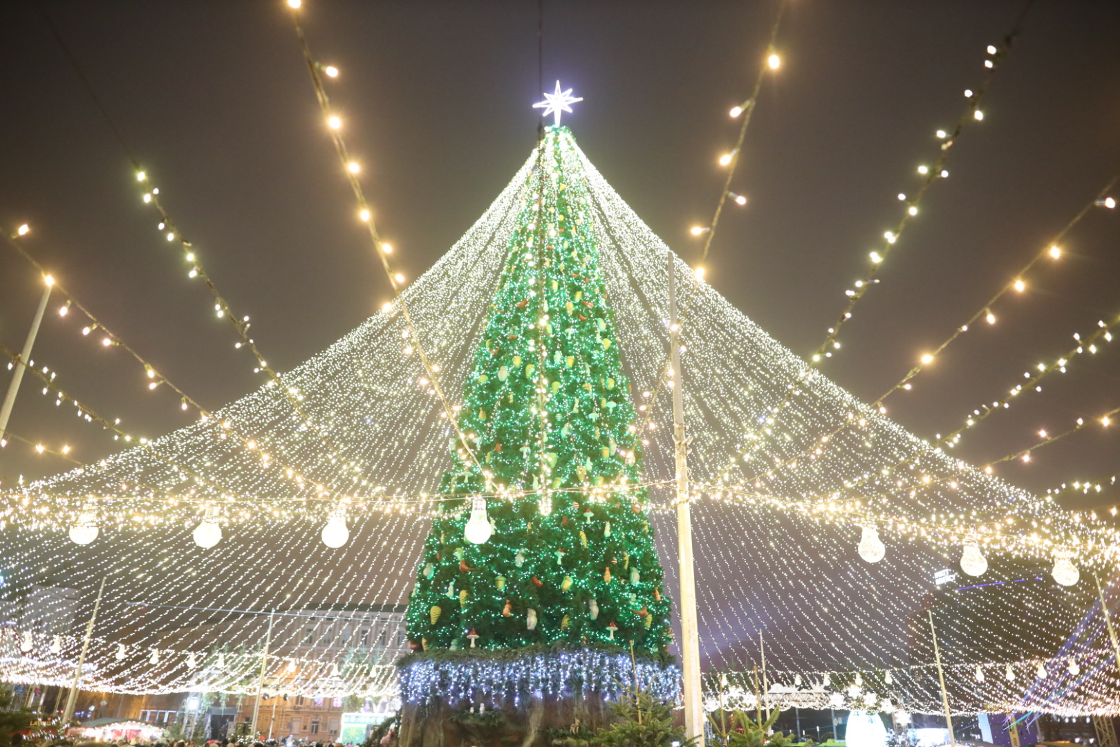 В Киеве зажгли главную елку страны: загорелась гирлянда и начался пожар