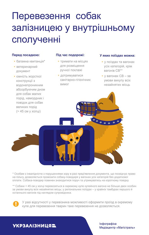 Укрзализныця разъяснила правила перевозки собак в поездах
