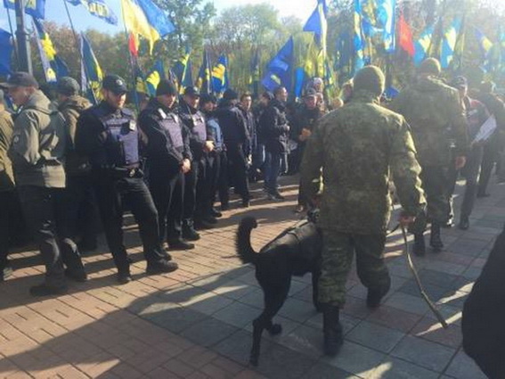 В Киеве на Марше славы произошел конфликт между "свободовцами" и полицией