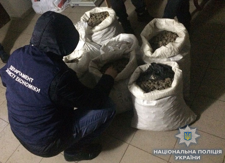 В Ровно полиция изъяла почти 140 кг янтаря
