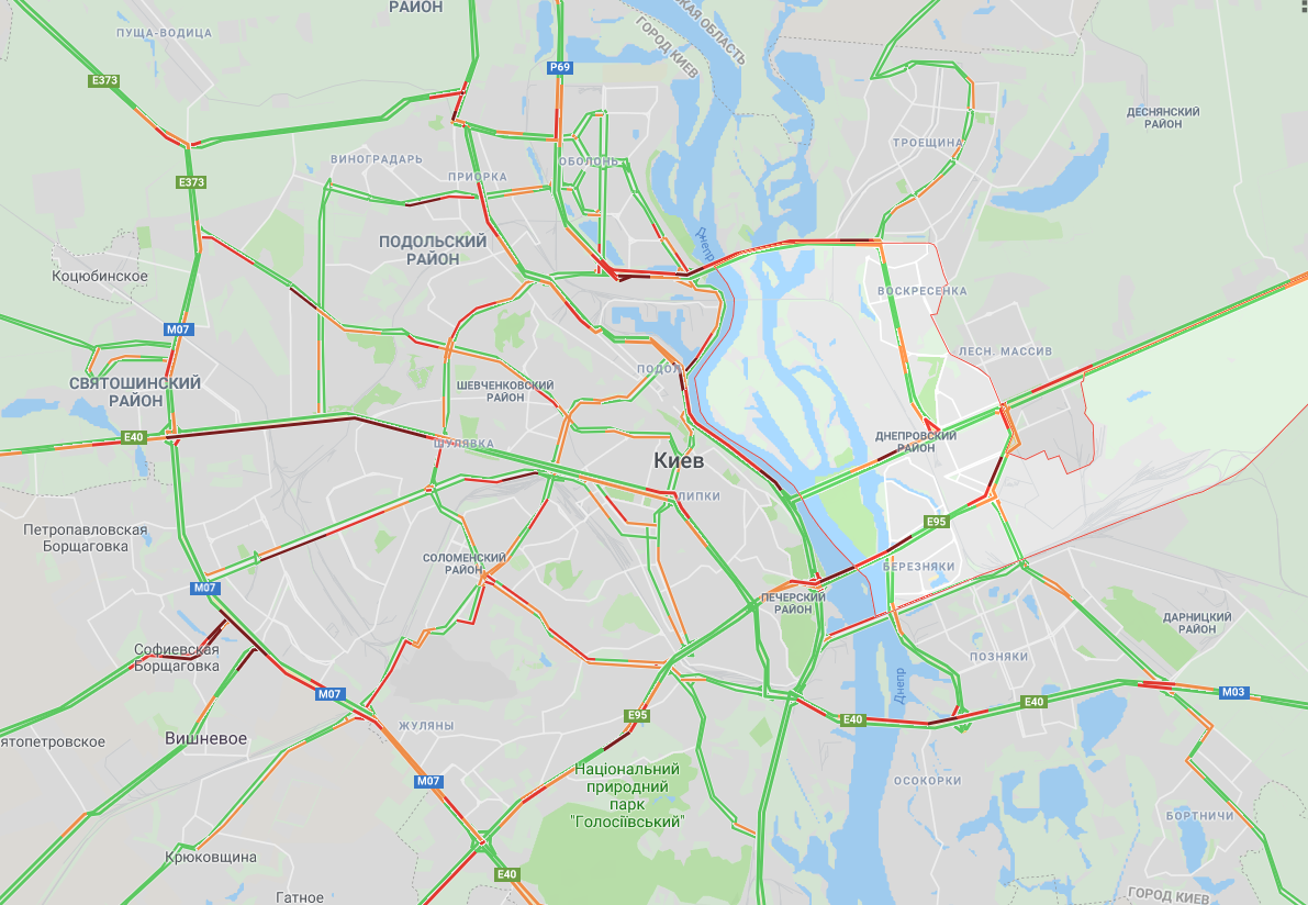 У Києві утворились численні пробки