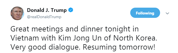 Трамп назвав зустріч з Кім Чен Ином "чудовою"