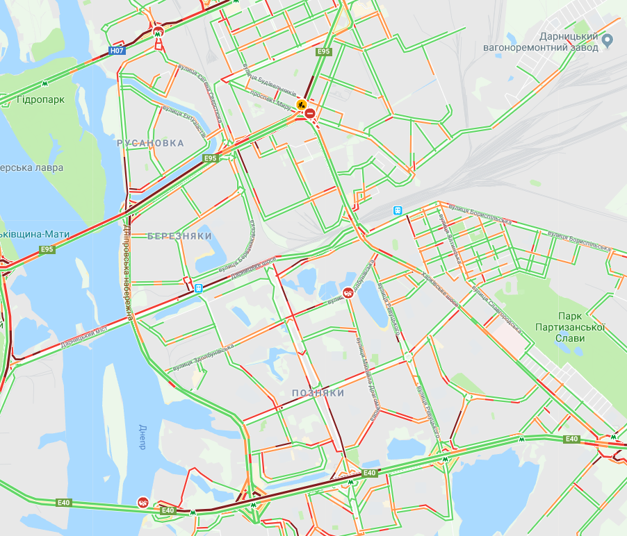 У Києві утворились численні пробки