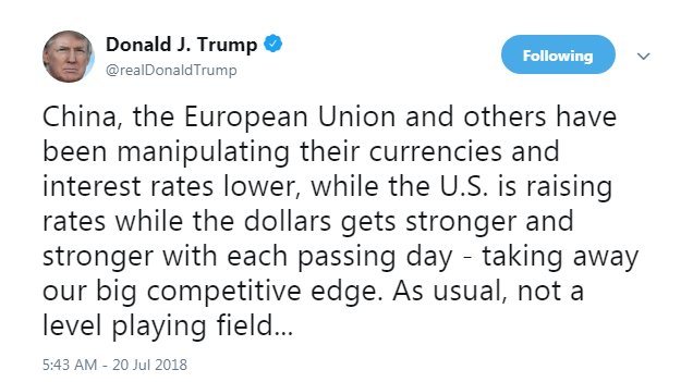 Трамп обвинил Китай и ЕС в манипуляции валютами