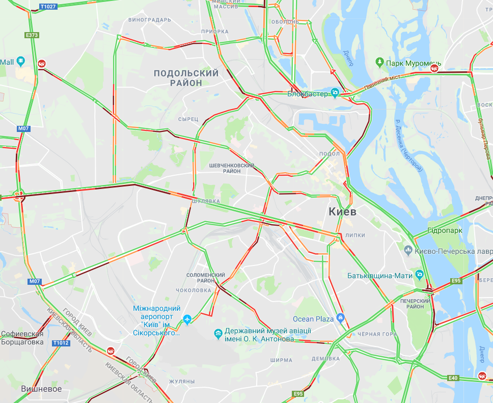 У Києві утворились численні пробки