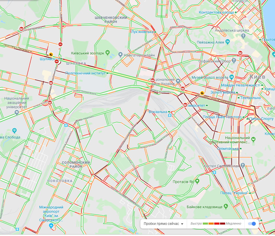 Київ скували затори: карта