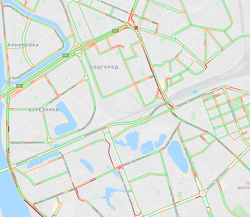 Київ скували затори: карта