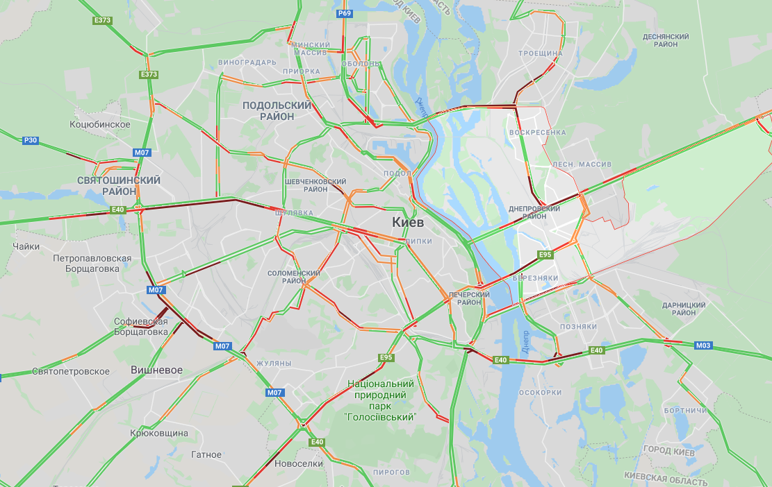 У Києві утворились численні пробки