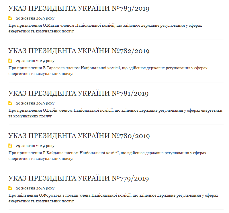 Зеленський провів кадрові зміни в НКРЕКП