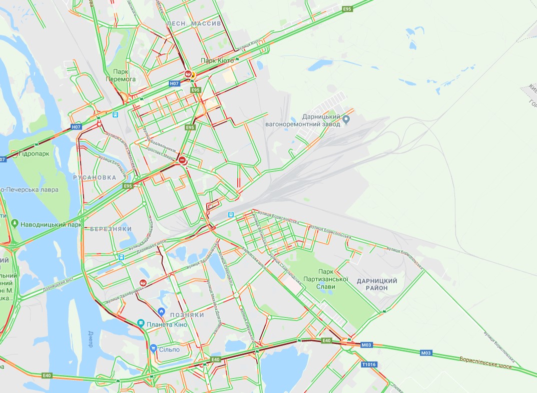 Київ скували пробки: карта