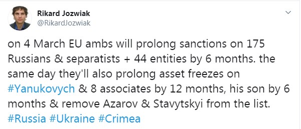 ЄС у березні скасує санкції проти Азарова і Ставицького, - журналіст