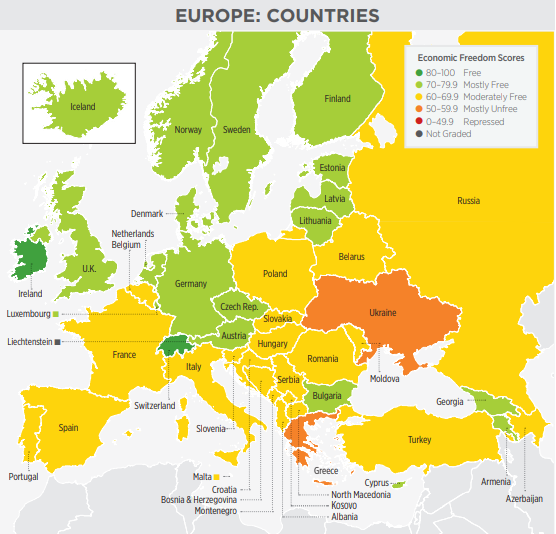 Украина поднялась в глобальном рейтинге экономической свободы