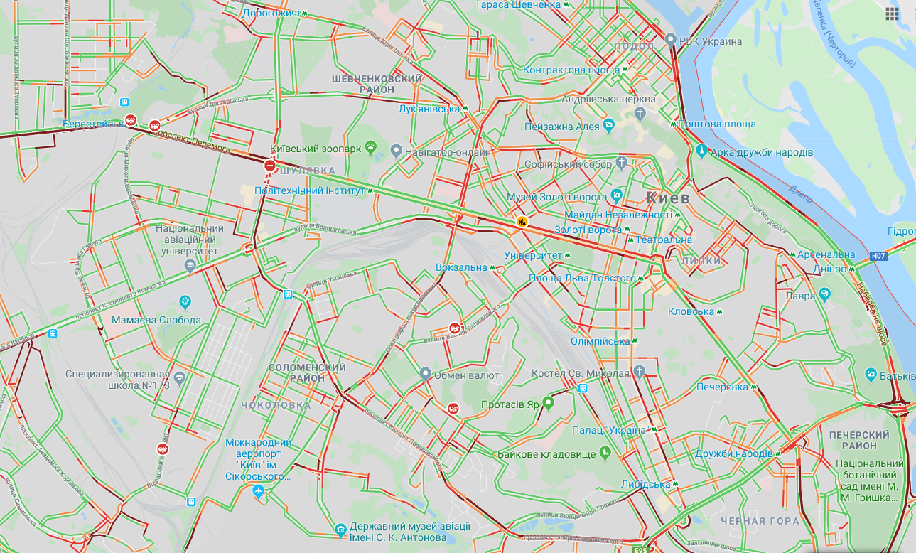 Киев сковали пробки