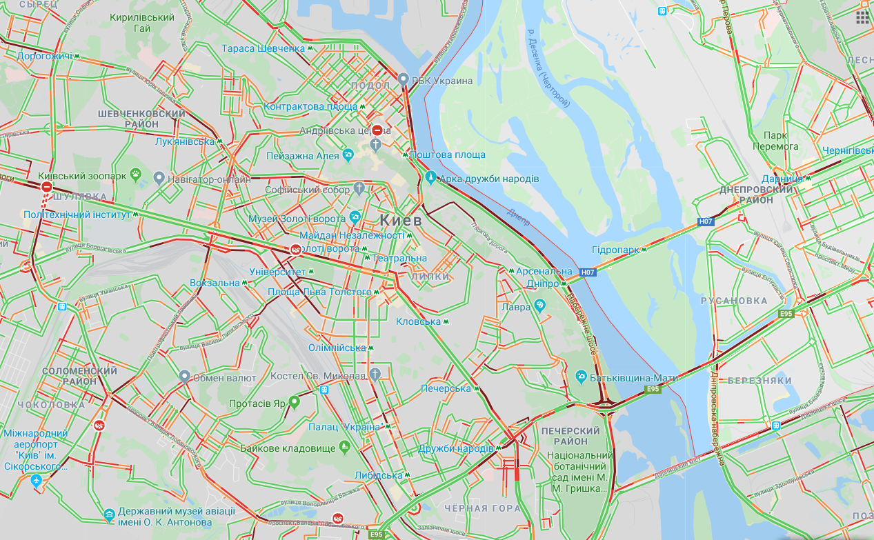 У Києві утворились численні пробки