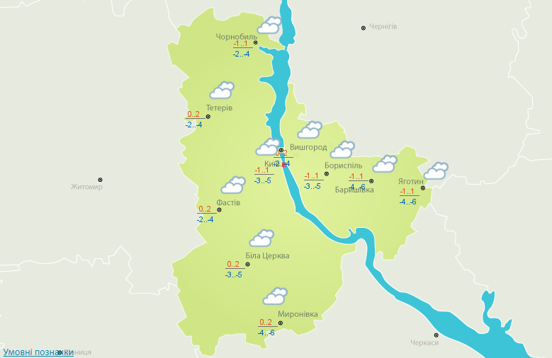 В Україні сьогодні морози