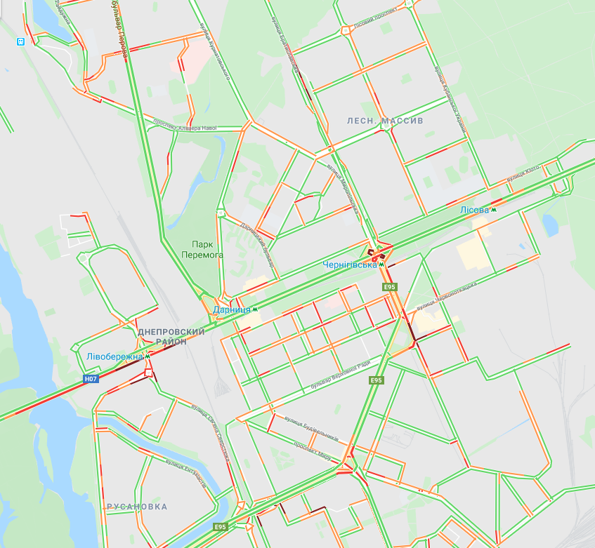 Киев сковали пробки: карта