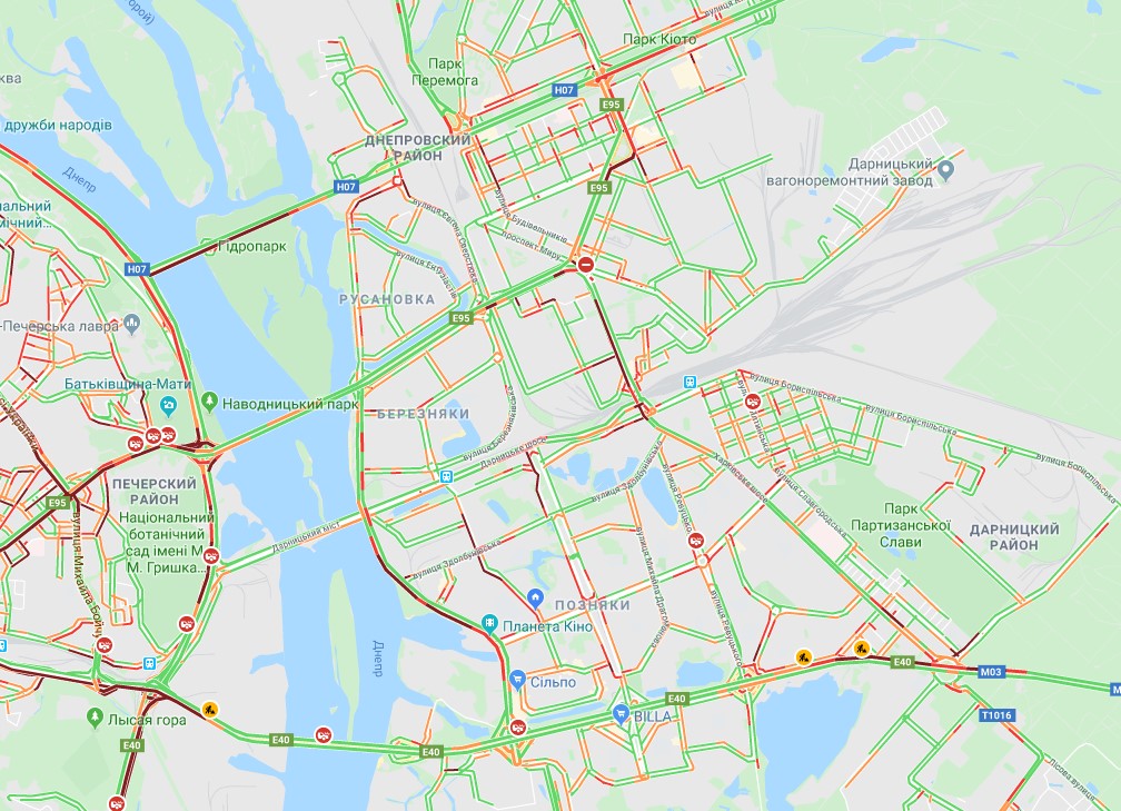 Киев сковали пробки: карта