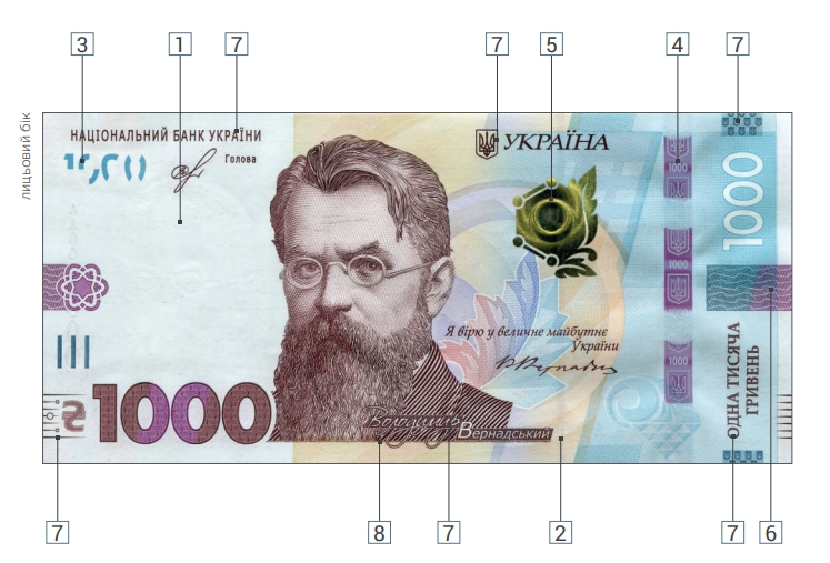 НБУ показал элементы защиты банкноты в тысячу гривен