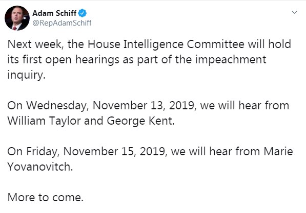 В США назвали дату первых открытых слушаний по делу об импичменте Трампа