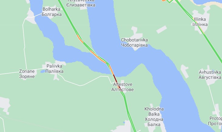 На въезде в Одессу образовалась большая пробка