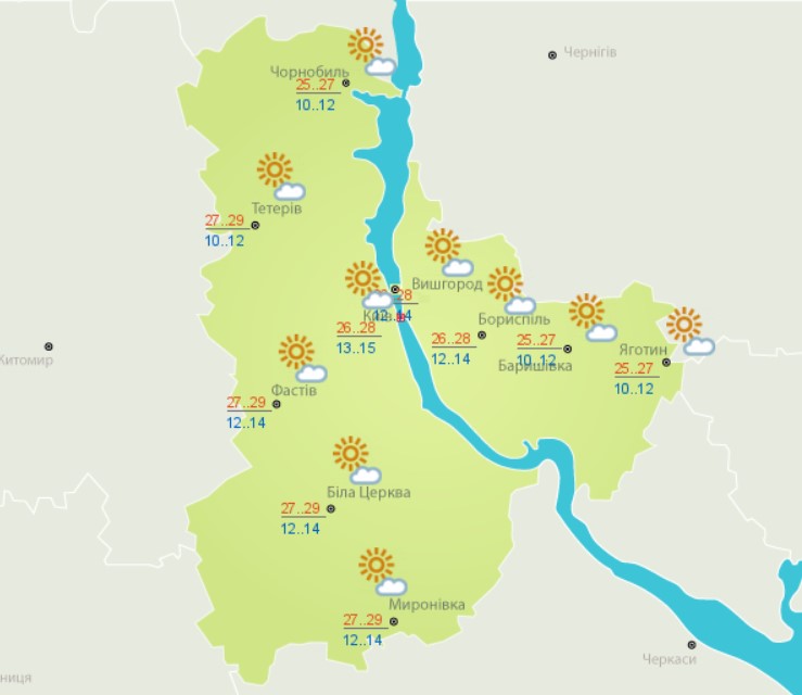 Солнечно и до +30: погода в Украине на сегодня