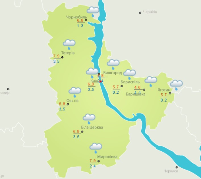 Дожди, заморозки и местами мокрый снег: погода в Украине на сегодня