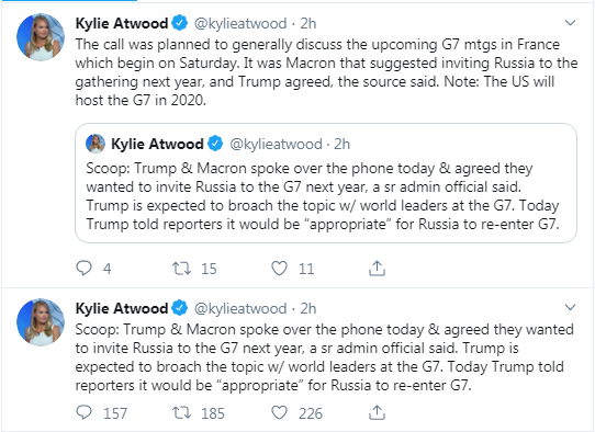 Трамп і Макрон домовилися запросити Росію на саміт G7