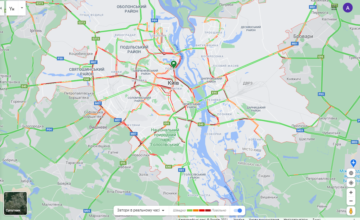 Вечір перед локдауном. Київ зупинився в заторах: де краще не їздити