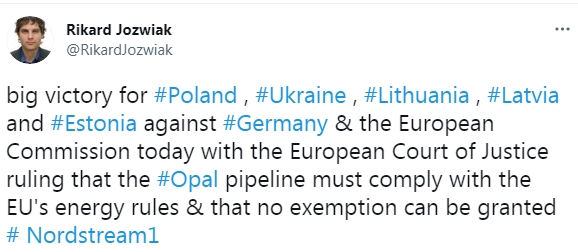 Большая победа: Европейский суд подтвердил ограничения для "Северного потока-1"